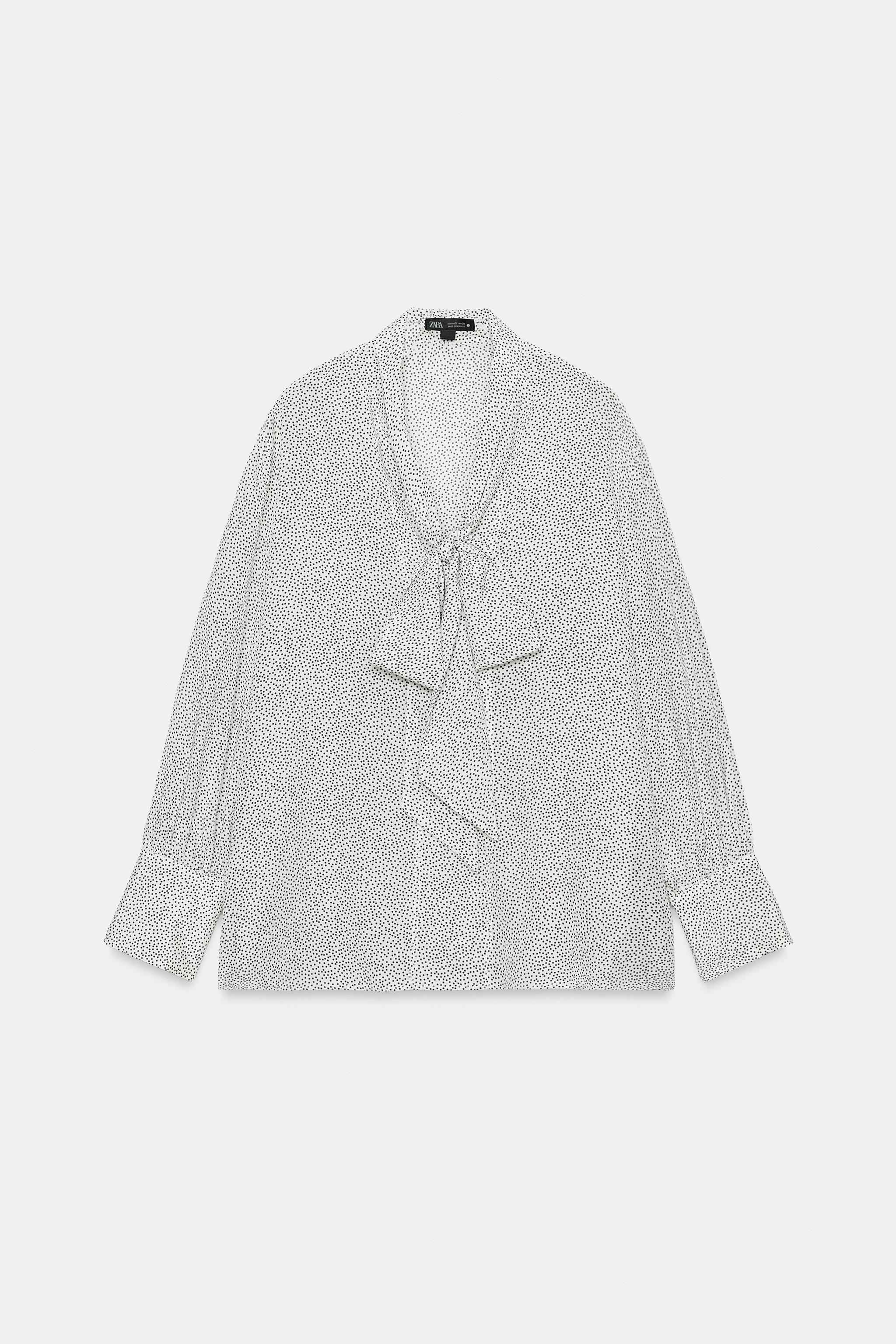 ZW COLLECTION POLKA DOT TIE SHIRT